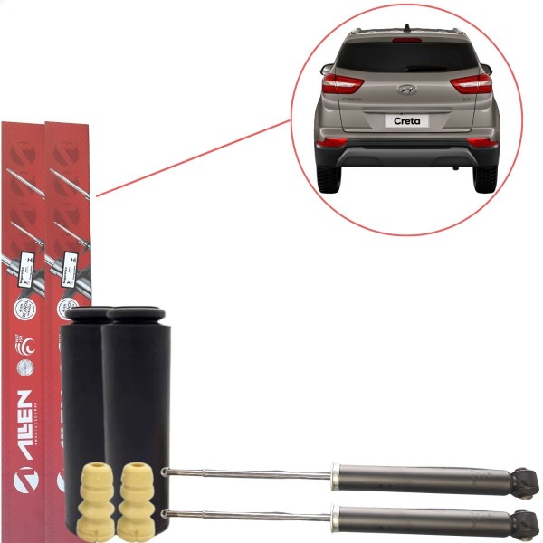 Amortecedor Traseiro Creta + Kit Coxim Batente Coifa