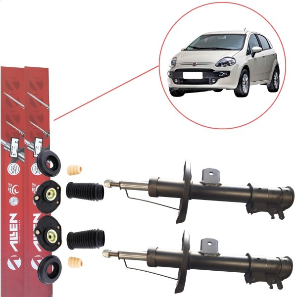 Amortecedor Dianteiro Punto + Kit Coxim Batente Coifa