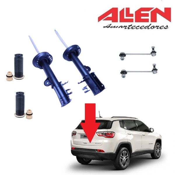 2 Amortecedor Batente Bieleta Compass 4x4 2017 a 2021 Traseiro Allen Amortecedores