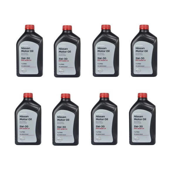 Kit 8 litros Óleo Motor Diesel Nissan 5w30 ACEA C4 Original DPF Lubrificante Sintético