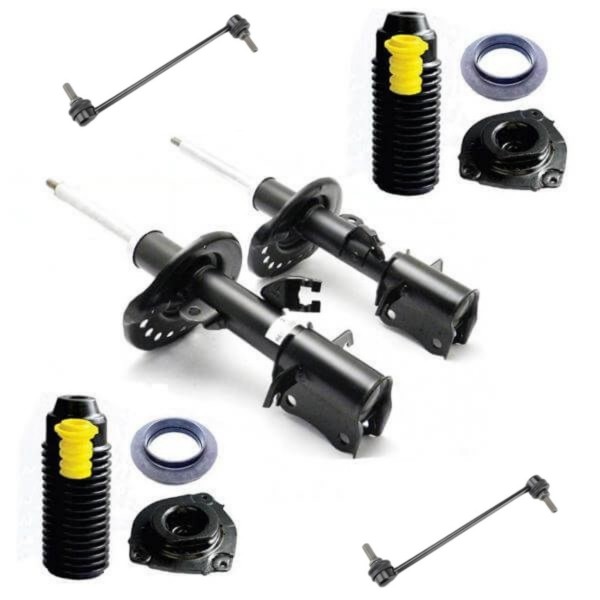 2 Amortecedor Sentra 2014 até 2019 - Dianteiro - Willtec + Kit Coxim c/Rolamento + Bieletas