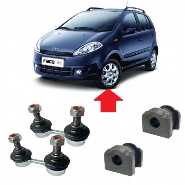Kit 2 Buchas e 2 Bieletas Chery Face S18 Barra Estabilizadora Dianteira
