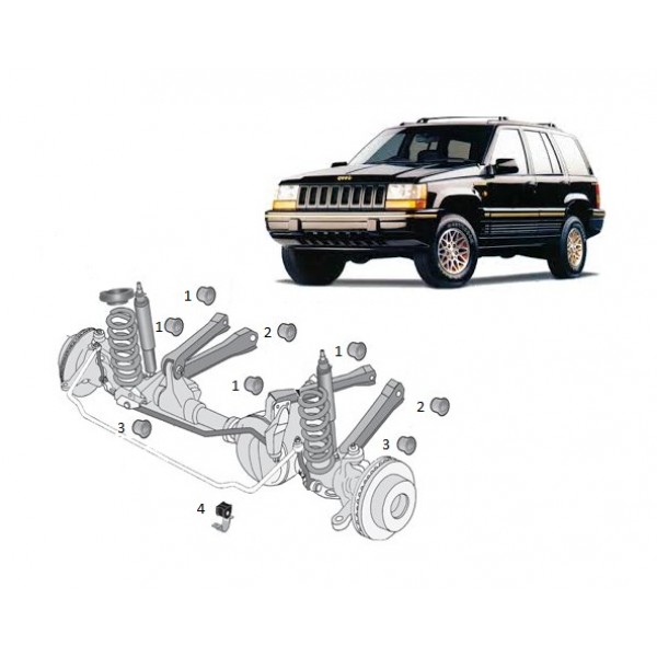 Bucha do Braço Inferior da Suspensão Grand Cherokee 93 a 98 Dianteira