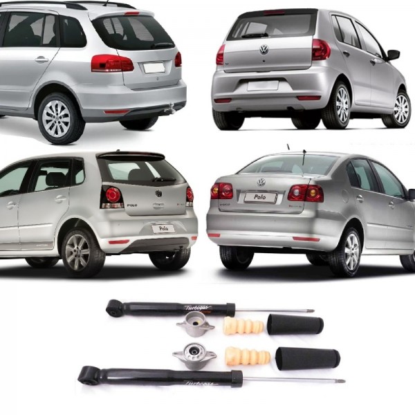 2 Amortecedor Cofap VW Fox Spacefox Polo + 2 Kit Coxim Batente Traseiro