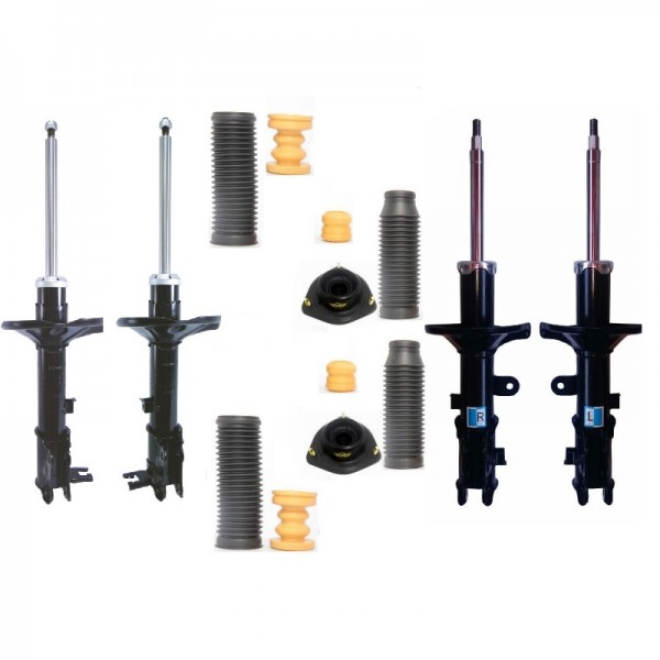 Kit 4 Amortecedor JAC J3 Hatch ou Sedan + 4 Kit Coxim Batente Coifa Willtec Amortecedores