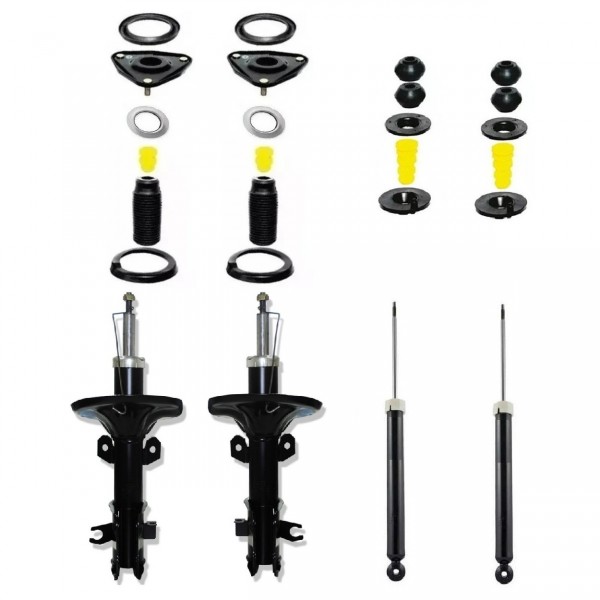 Kit 4 Amortecedor + Coxim Batente Cielo 2010 2011 Allen Amortecedores Dianteiro e Traseiro