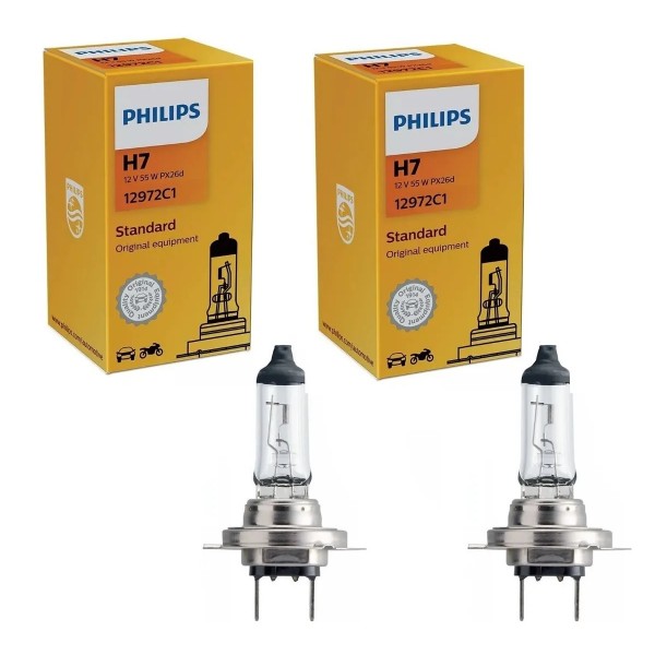 2 Lâmpadas Farol Carro Moto H7 55w 12v Original Philips 12972C1