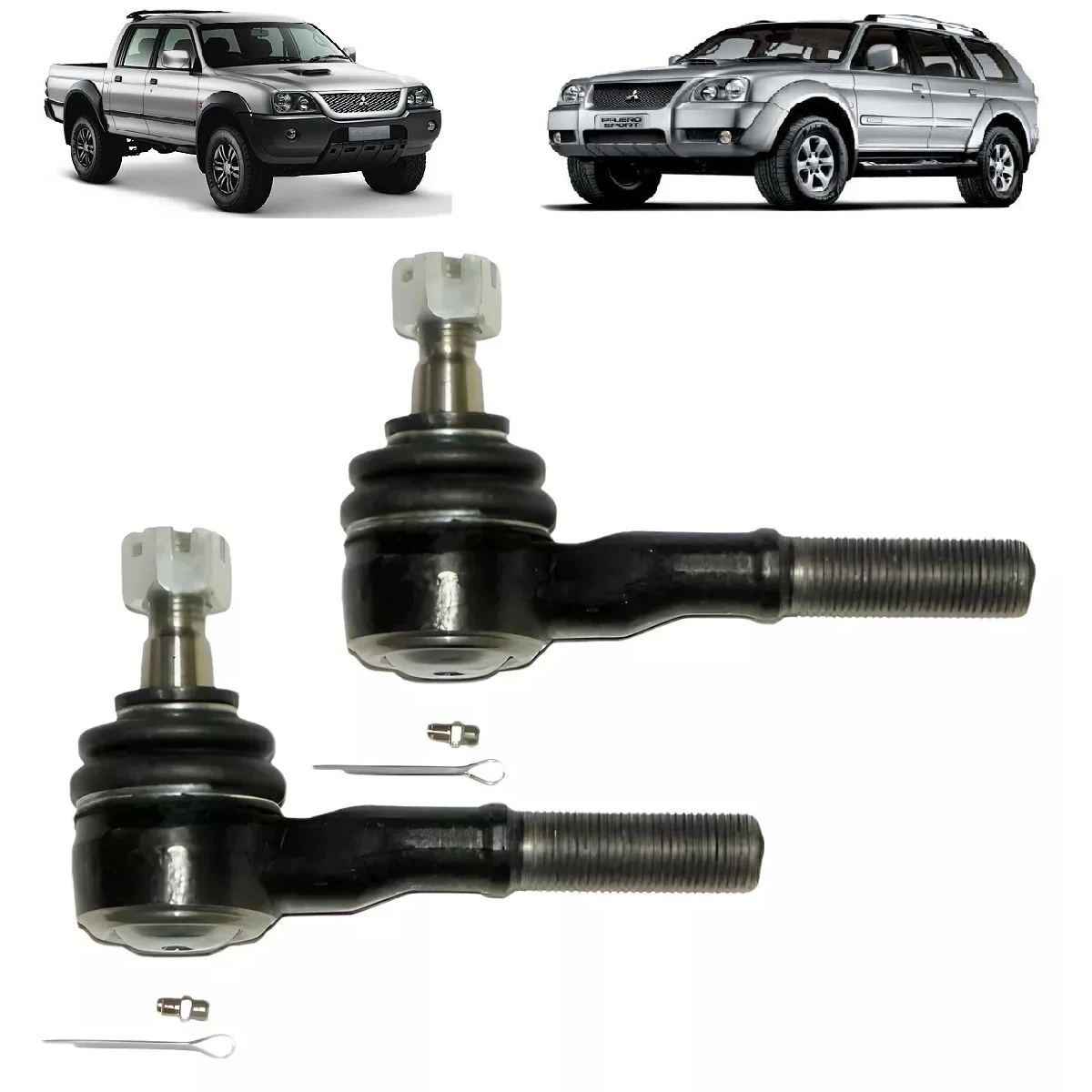 Par Terminal Direção L200 Sport Outdoor 2003 A 2010 Pajero Pajero Sport Externo Curto