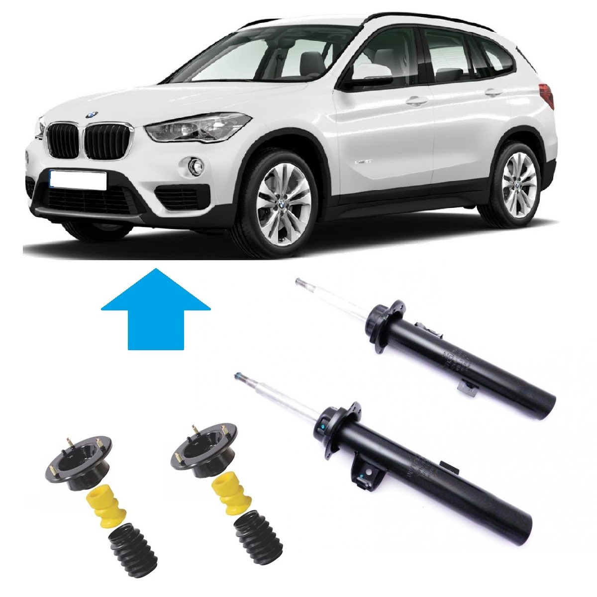 Amortecedor BMW X1 xDrive 2010 a 15 + Kit Coxim Par Dianteiro 