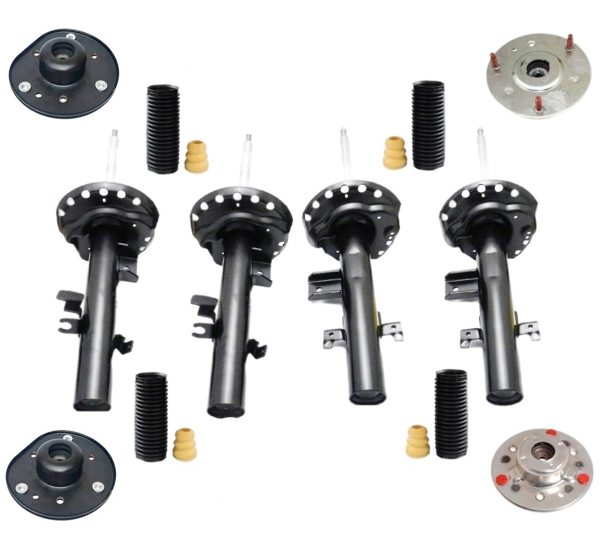 4 Amortecedor Freelander 2 + 4  Kit Coxim Batente Land Rover 2007 08 09 2010 11 12 2013 14 2015 Kit Completo