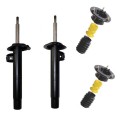 Kit 2 Amortecedor BMW Série 3 320 323 325 328 de 1999 a 2004 E46 + 2 Kit Coxim Dianteiros